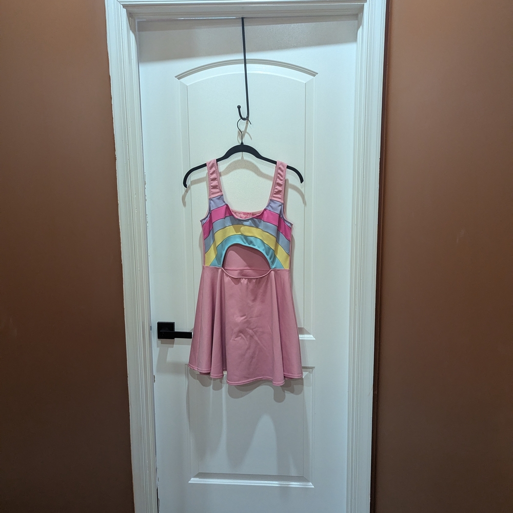 Sugar Thrillz Pink Rainbow Mini Dress